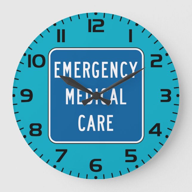 Emergency Medical Care Road Sign Large Clock (Front)
