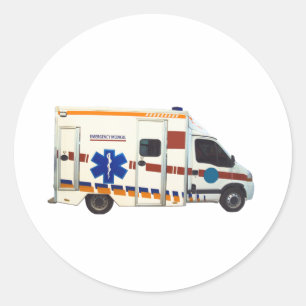 emergency medical classic round sticker