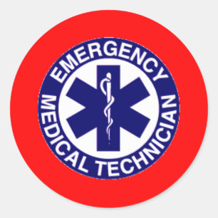 EMERGENCY MEDICAL TECHNICIANS EMT CLASSIC ROUND STICKER