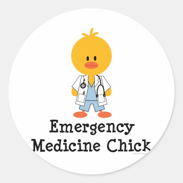 Emergency Medicine Chick Stickers (Front)
