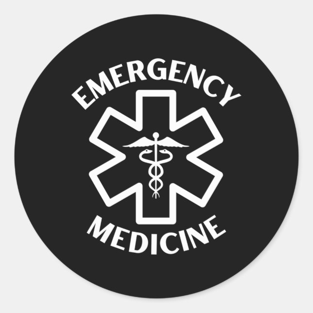 Emergency Medicine Doctor Nurse Er Medical Caduceu Classic Round Sticker (Front)