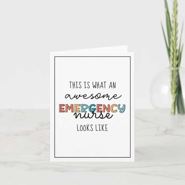 Emergency Nurse Funny Awesome ER Nurse Gifts Card (Front)