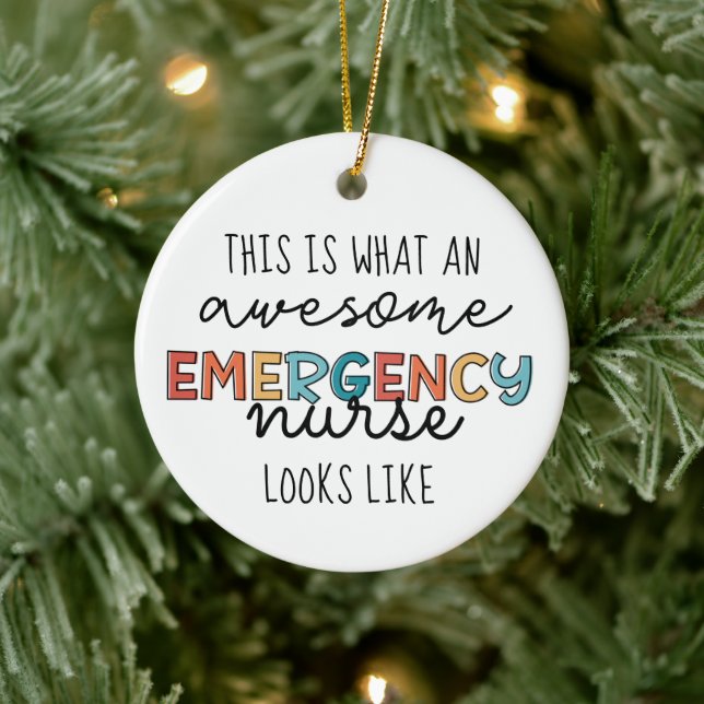 Emergency Nurse Funny Awesome ER Nurse Gifts Ceramic Ornament (Tree)