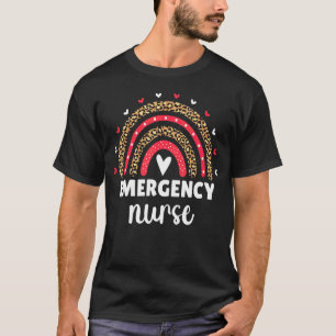 Emergency Nurse Leopard Rainbow Rn Women Er Nurse T-Shirt
