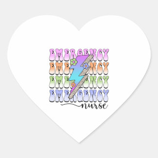 Emergency Nurse lightning Heart Sticker