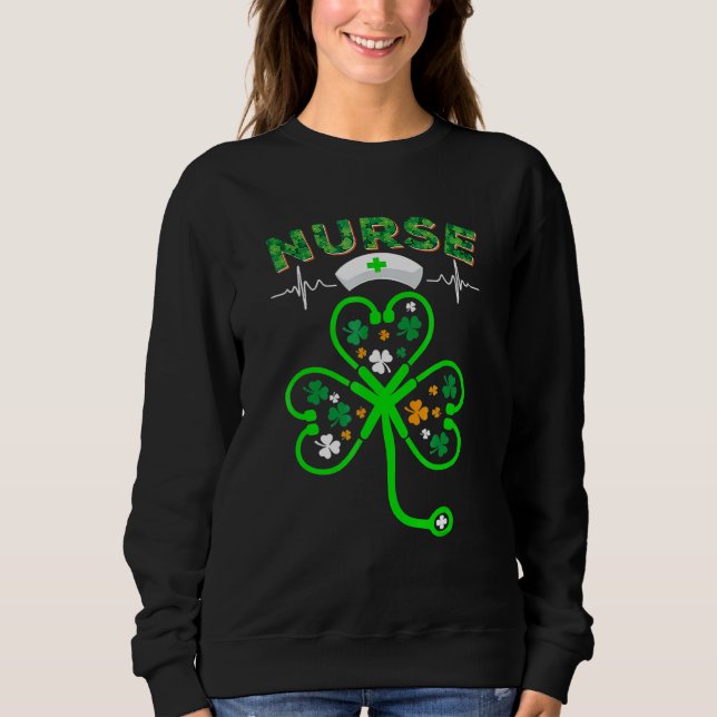 Emergency Nurse Squad Nursing St Patrick Day Gnome Sweatshirt (Front)