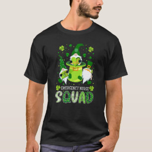 Emergency Nurse Squad Nursing St Patrick Day Gnome T-Shirt