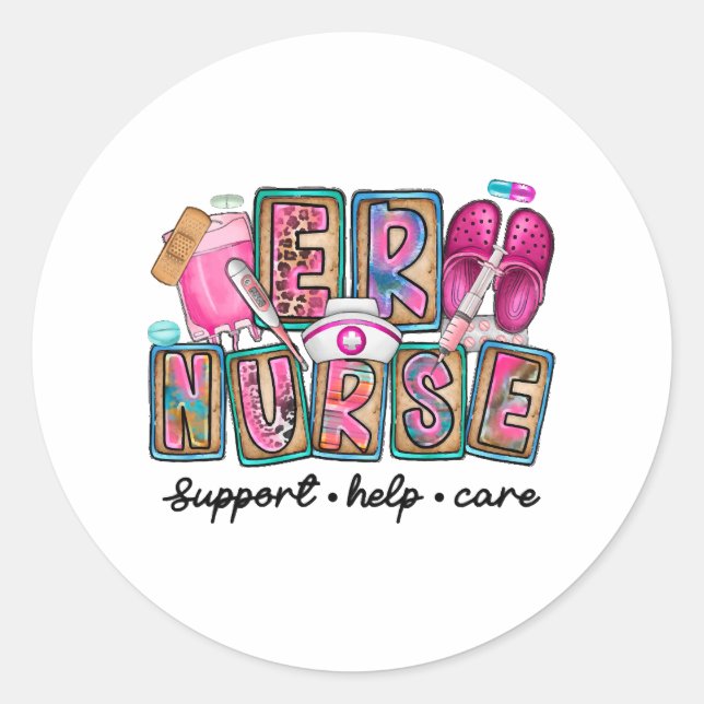 Emergency Nurse support Classic Round Sticker (Front)