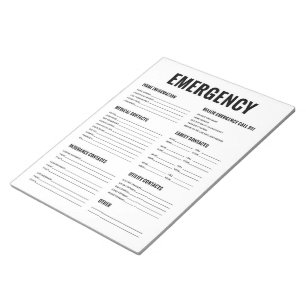 Emergency Organization Form Notepad