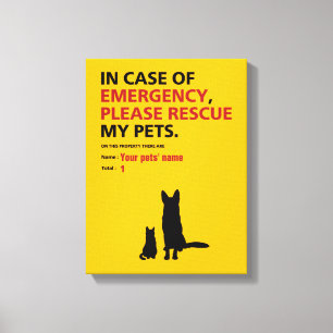 Emergency Panel (dog & cat) Canvas Print