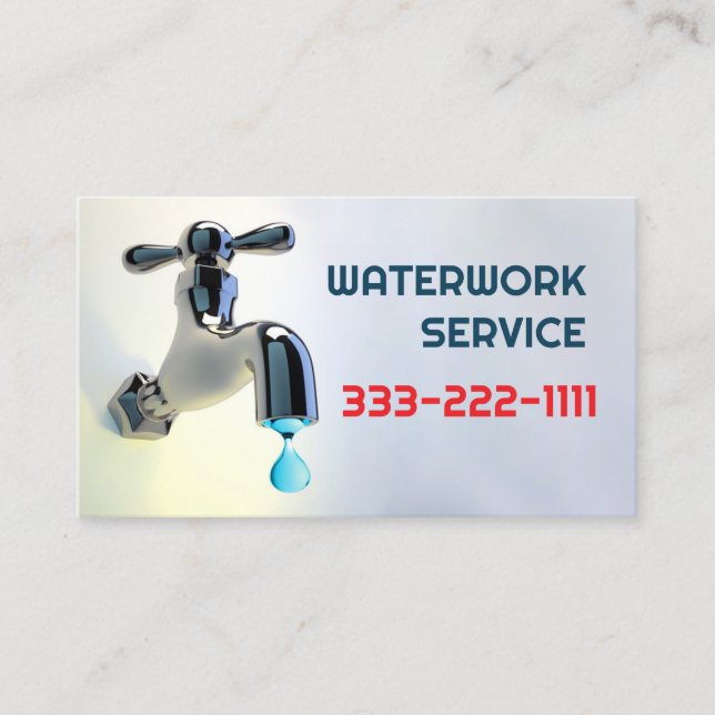 Emergency Plumber Service Pipes Repair Business Card (Front)