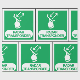 Emergency Radar Transponder Safety Sign Wrapping Paper