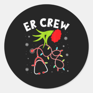 Emergency Room Christmas Er Crew Nurse Xmas Holida Classic Round Sticker