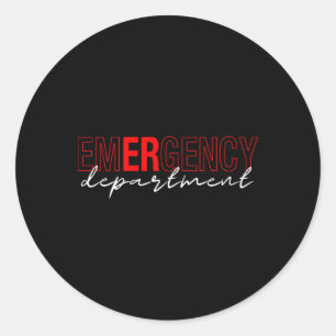 Emergency Room Er Rn Nurse Department Healthcare N Classic Round Sticker