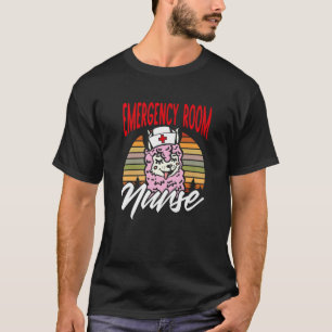Emergency Room Nurse Funny Llama Graphic Art ER Nu T-Shirt