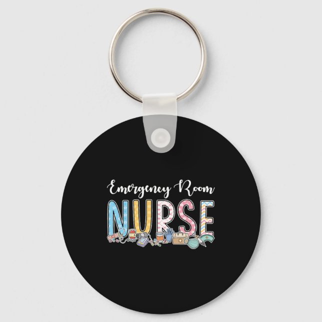 Emergency Room Nurse Gift Idea Keychain (Front)