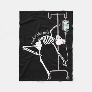 Emergency Room Nurse Rn Funny Icu Skeleton Nurse Fleece Blanket