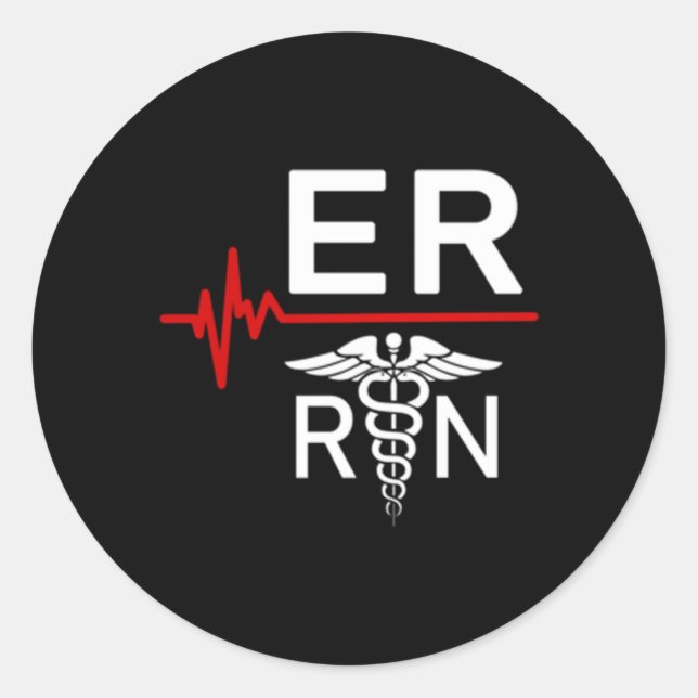 Emergency Room Registered Nurse Er Hebeat Classic Round Sticker (Front)
