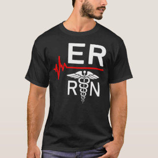 Emergency Room Registered Nurse Gift Er Heartbeat T-Shirt