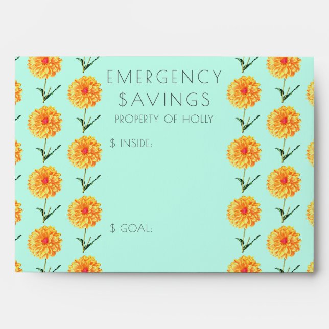 Emergency Savings Budget Money Envelopes (Front)