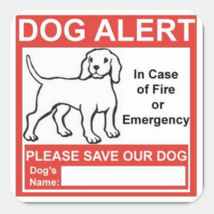 Emergency Services Dog Alert Square Sticker