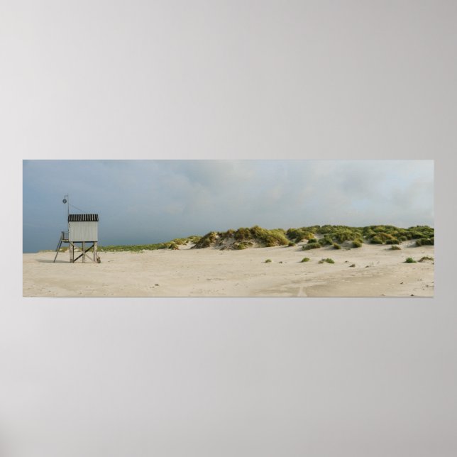 Emergency shelter on the beach Poster (Front)