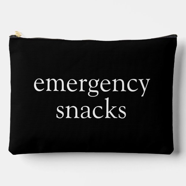 Emergency Snacks Black & White Pouch (Front)