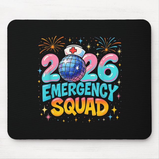 Emergency Squad New Year 2026 Medical Crew Nurse E Mouse Pad (Front)