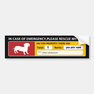 Emergency Sticker (dachshund)