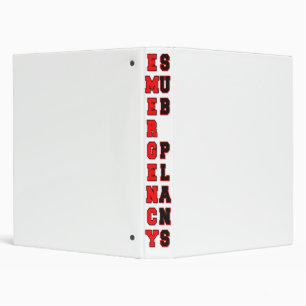 Emergency Sub Plans Binder