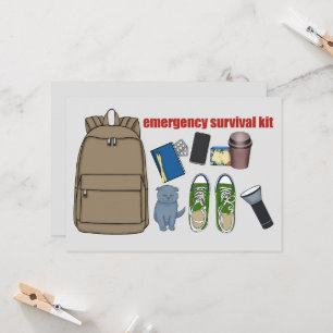 Emergency survival kit invitation