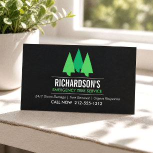 Emergency Tree Service Storm Damage  Business Card