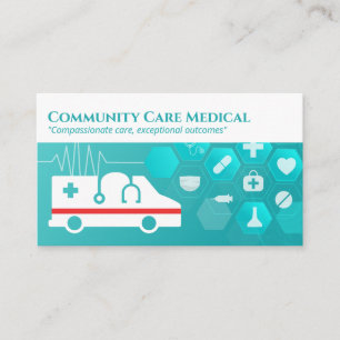 Emergency Vehicle   Medical Technician Business Card