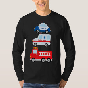 Emergency Vehicles Fire Truck Police Car Ambulance T-Shirt