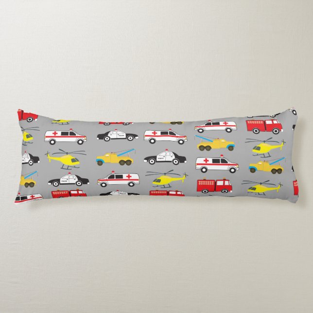Emergency Vehicles Transportation Body Pillow (Front)