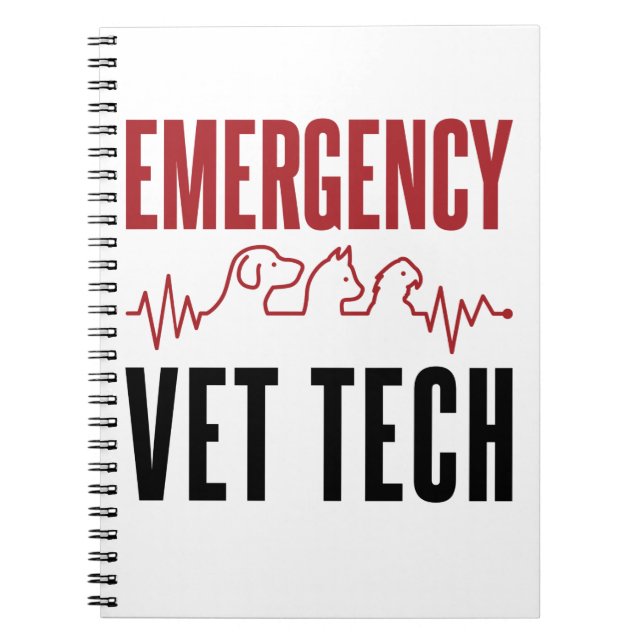 Emergency Vet Tech Critical Care Veterinary Notebook (Front)