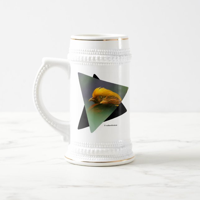Emerging from the Green: Golden Pheasant Beer Stein (Left)