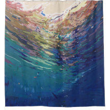 Emerging Ocean Coastal Bathroom Shower Curtain