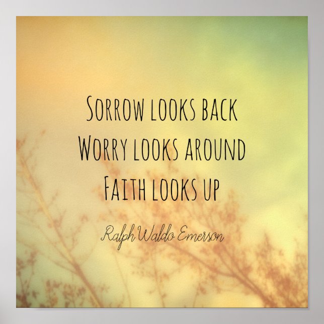 Emerson literary inspirational quote nature art  poster (Front)