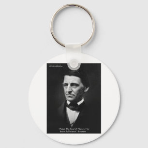 Emerson "Pace Of Nature" Wisdom Quote Gifts & Tees Keychain