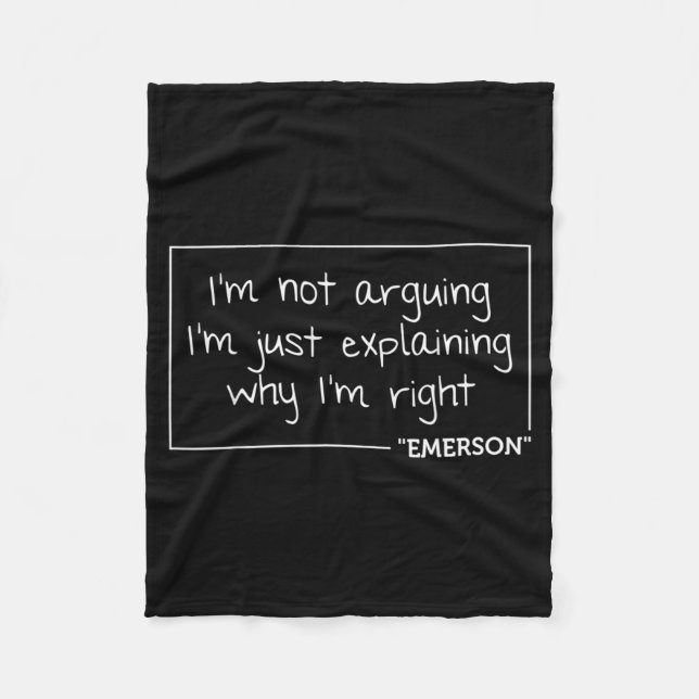 Emerson Quote Funny Birthday Personalized Name Fleece Blanket (Front)