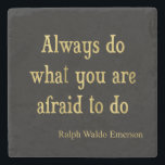 Emerson Quote Gold Faux Glitter Inspirational Stone Coaster<br><div class="desc">Use our cool template, artwork, photo, graphic, or illustration, then add a name, text, quote, or monogram to create your own custom or monogrammed marble coaster. Click the "Customize it!" button to make it totally customized. These stone coasters are perfect for cocktail parties or dinners and make great gifts for...</div>