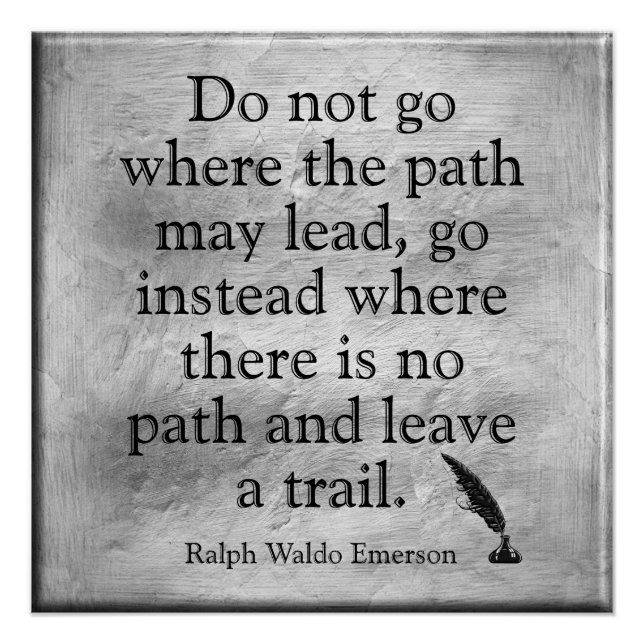 Emerson Quote - Leave a trail - art print (Front)