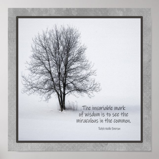 Emerson Quote To See the miraculous Poster (Front)