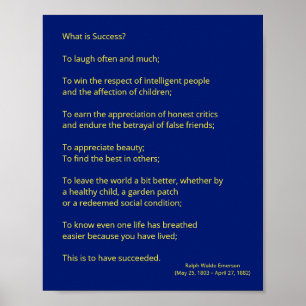 Emerson's Quote (...Success...) Poster