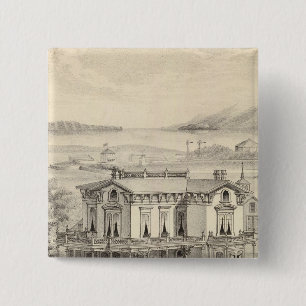Emery residence, Oakland, Alameda Co 2 Inch Square Button