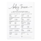 EMERY Whimsical Baby Trivia Baby Shower Game Card