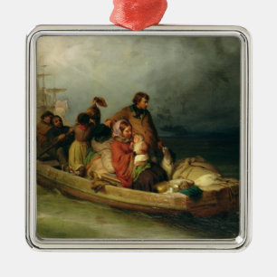Emigrant passengers on board, 1851 metal ornament