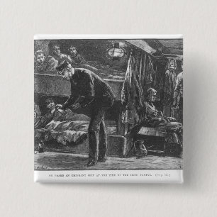 Emigrant Ship at the Time of the Irish Famine 2 Inch Square Button