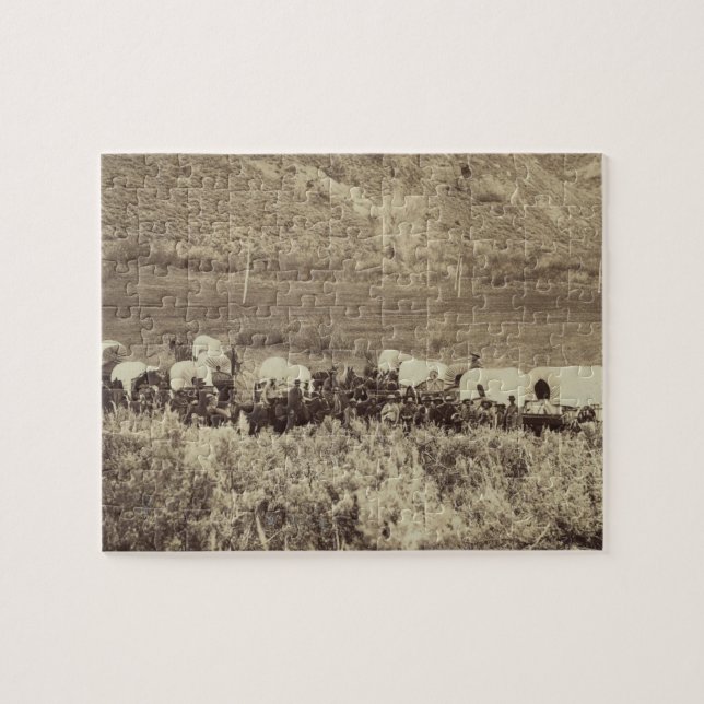 Emigrant Train in Echo Canyon Photograph Jigsaw Puzzle (Horizontal)